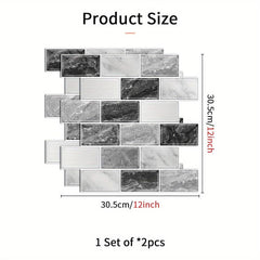 Retro Marble Pattern Tile Stickers, Matte PVC, Waterproof, Non-slip, Renovation
