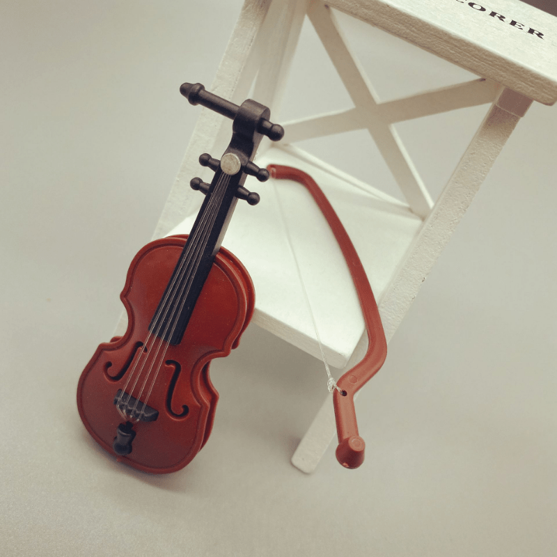 Violin Dollhouse Toy Scene Shooting Model Doll House Accessories