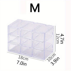 Acrylic Jewelry Box with 6/9/12 Grids for Earrings Necklaces