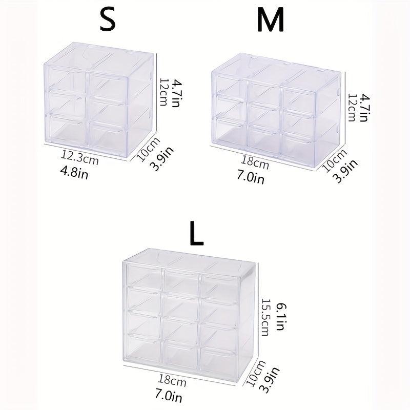 Acrylic Jewelry Box with 6/9/12 Grids for Earrings Necklaces