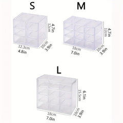 Acrylic Jewelry Box with 6/9/12 Grids for Earrings Necklaces
