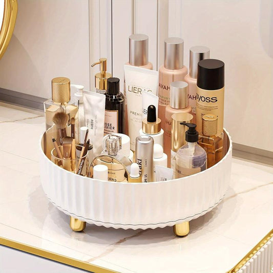 360u00b0 Rotating Cosmetic Storage Rack Makeup Organizer Perfume Tray