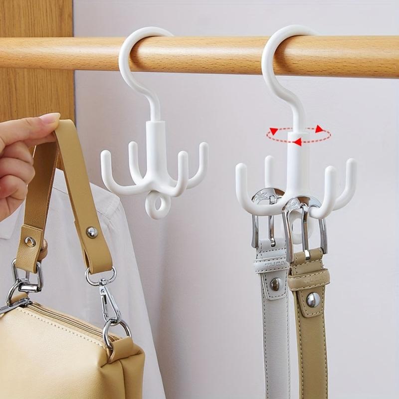 Multifunctional Rotating Clothes Hook Punch 4 Claw Rotation Coat Hanger