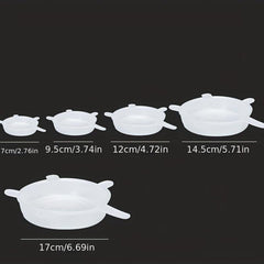 6pc Silicone Stretch Lids Leakproof for Freshkeeping & Dustproof Storage