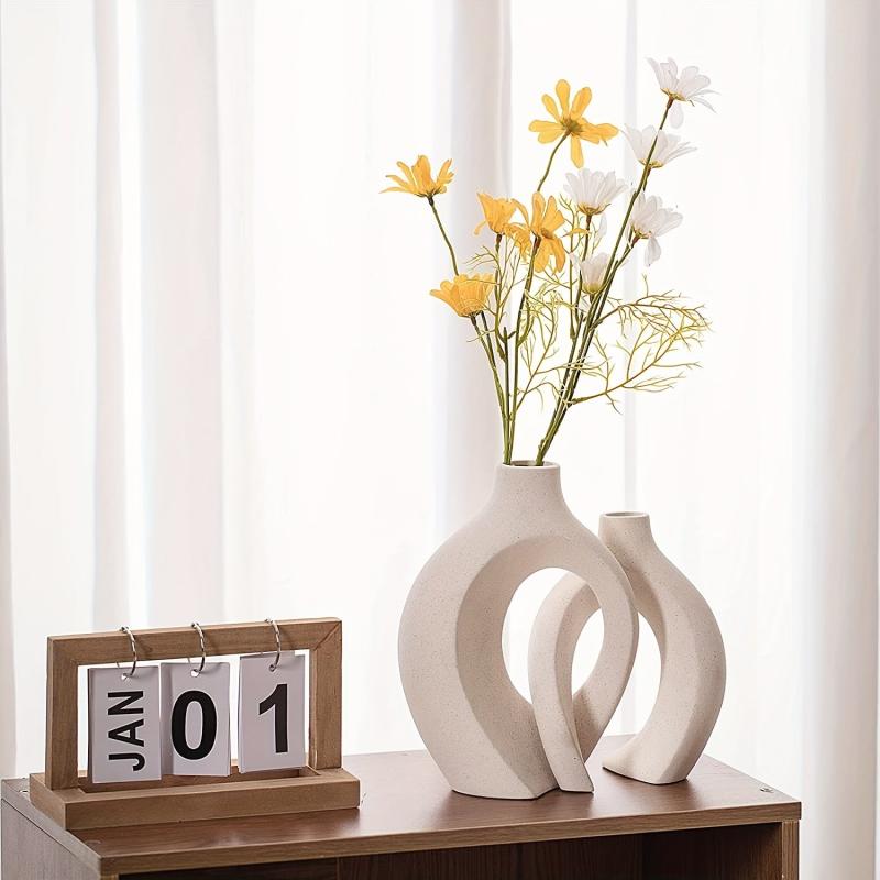 Modern Ceramic Vase Set of 2 for Home Decor
