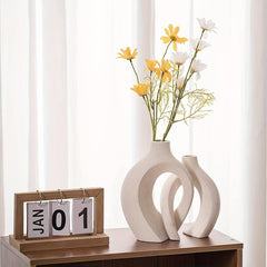 Modern Ceramic Vase Set of 2 for Home Decor