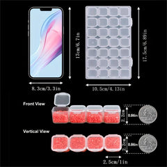 DIY Jewelry Organizer 28 Grids Plastic Storage Container for Rings Earrings