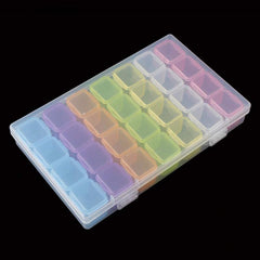 DIY Jewelry Organizer 28 Grids Plastic Storage Container for Rings Earrings