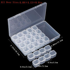 DIY Jewelry Organizer 28 Grids Plastic Storage Container for Rings Earrings
