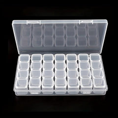 DIY Jewelry Organizer 28 Grids Plastic Storage Container for Rings Earrings