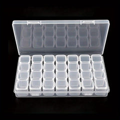 DIY Jewelry Organizer 28 Grids Plastic Storage Container for Rings Earrings