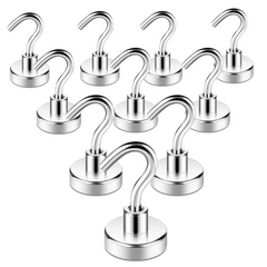 10 packs Neodymium Magnetic Hooks Strong for Hanging Grill Toolbox 4lbs 17lbs