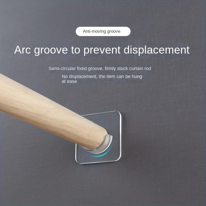 10pcs Telescopic Rod Bracket Adhesive Shower Curtain Holder No Drilling