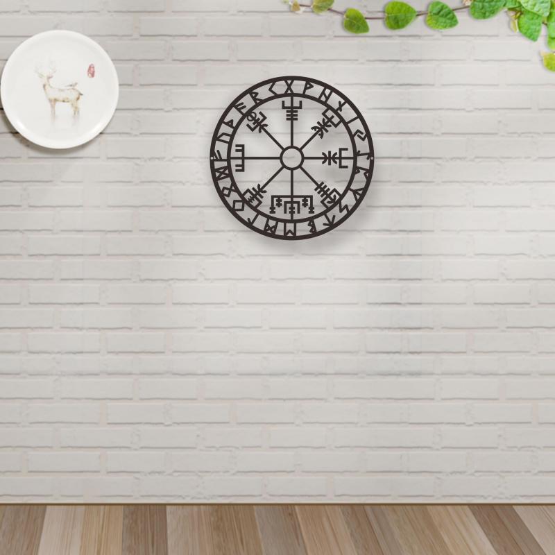 Metal Viking Compass Wall Hanging Retro Home Decor for Living Room