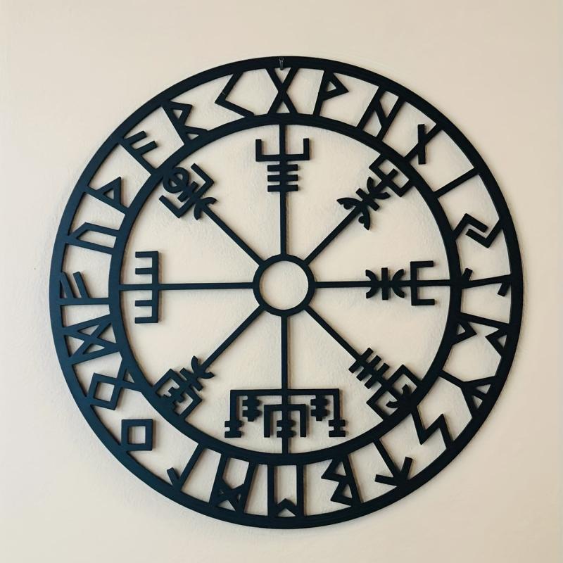 Metal Viking Compass Wall Hanging Retro Home Decor for Living Room