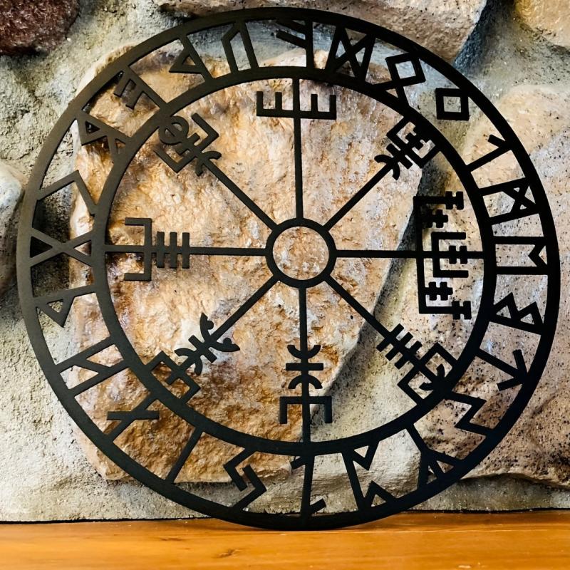 Metal Viking Compass Wall Hanging Retro Home Decor for Living Room