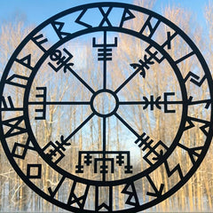 Metal Viking Compass Wall Hanging Retro Home Decor for Living Room