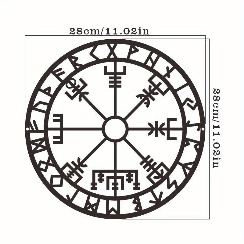 Metal Viking Compass Wall Hanging Retro Home Decor for Living Room