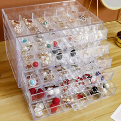 Acrylic Jewelry Box 120 Grids Drawer Type Jewelry Organizer