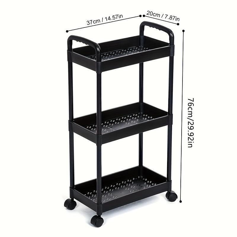 Slim Storage Cart with Wheels, Organizer for Cabinets, Bathroom, Bedroom
