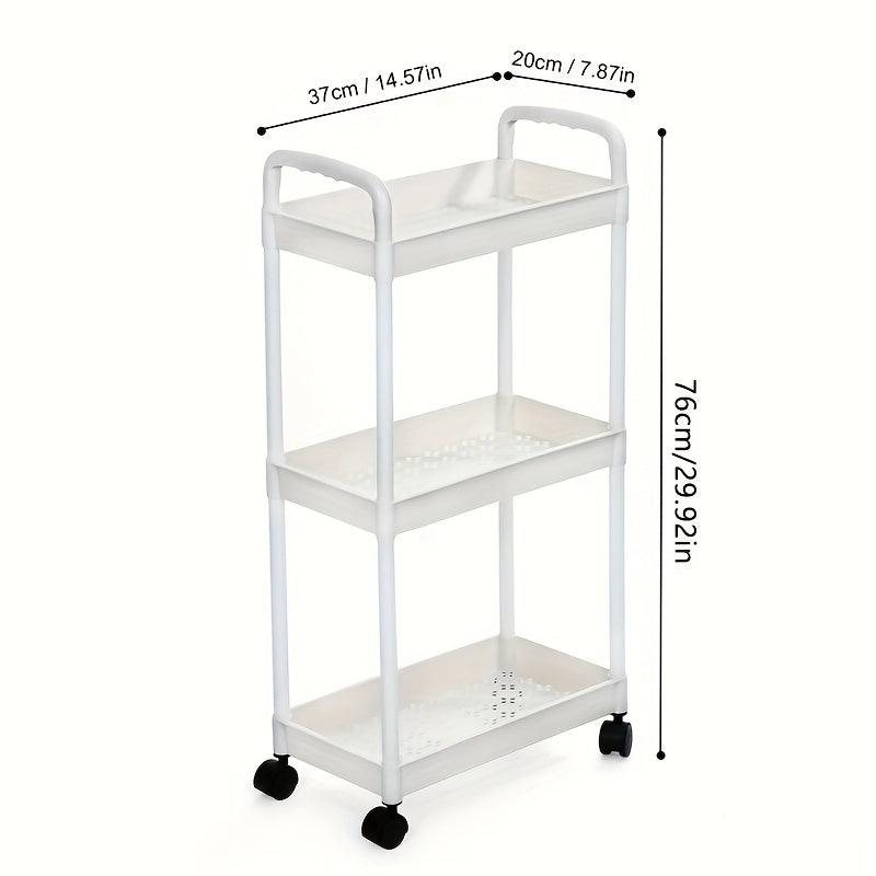 Slim Storage Cart with Wheels, Organizer for Cabinets, Bathroom, Bedroom