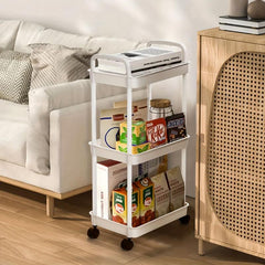 Slim Storage Cart with Wheels, Organizer for Cabinets, Bathroom, Bedroom