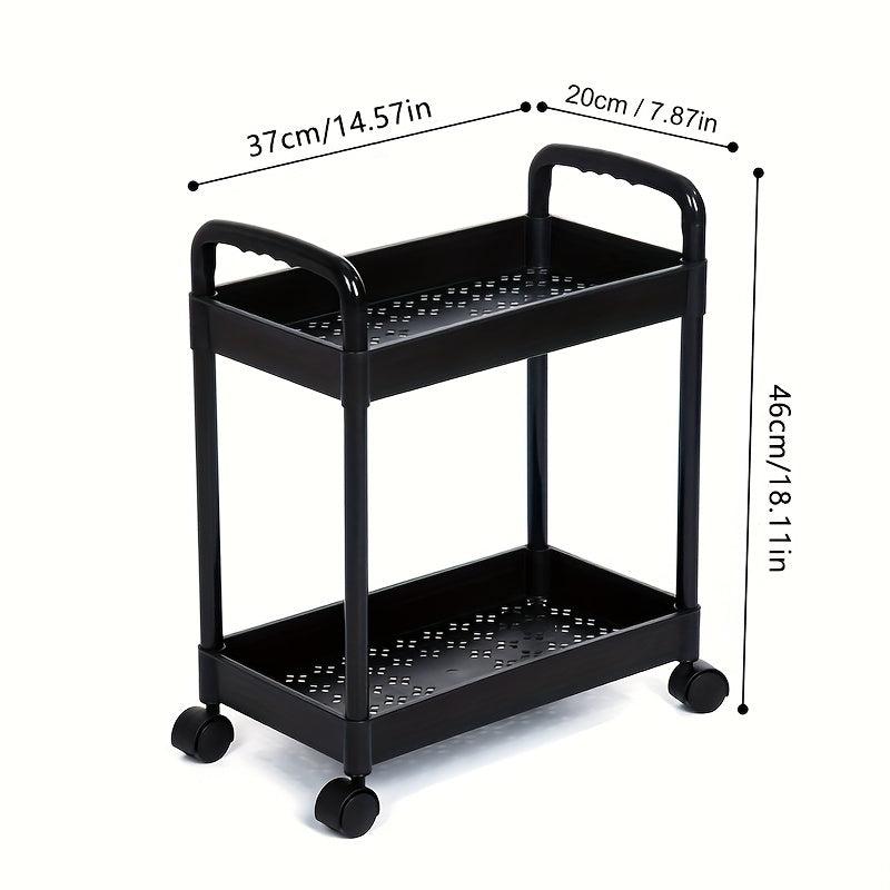 Slim Storage Cart with Wheels, Organizer for Cabinets, Bathroom, Bedroom