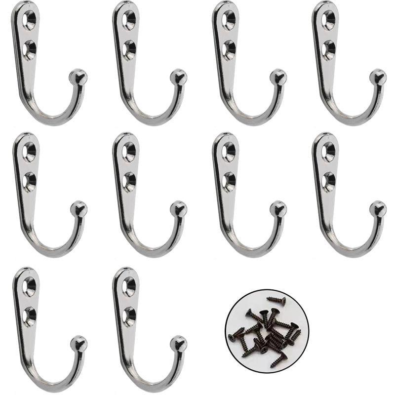 10pcs Vintage Wall Hooks Heavy Load Rack Coat Hooks With Screws