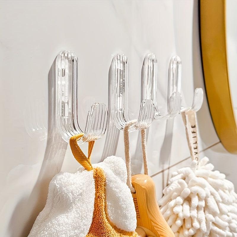 5pcs Acrylic Hooks Strong Load-bearing Punch Adhesive Hooks