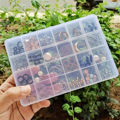 Plastic Jewelry Storage Box Earring Organizer Beads Container