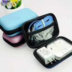Portable Phone Cable Storage Box with Zipper Coin Pouch