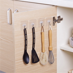 10pcs Transparent Sticky Wall Hook Clear Sticker Stainless Steel Strong Adhesive