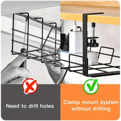 Under Desk Wire Management Tray Keep Workspace Clutter Free