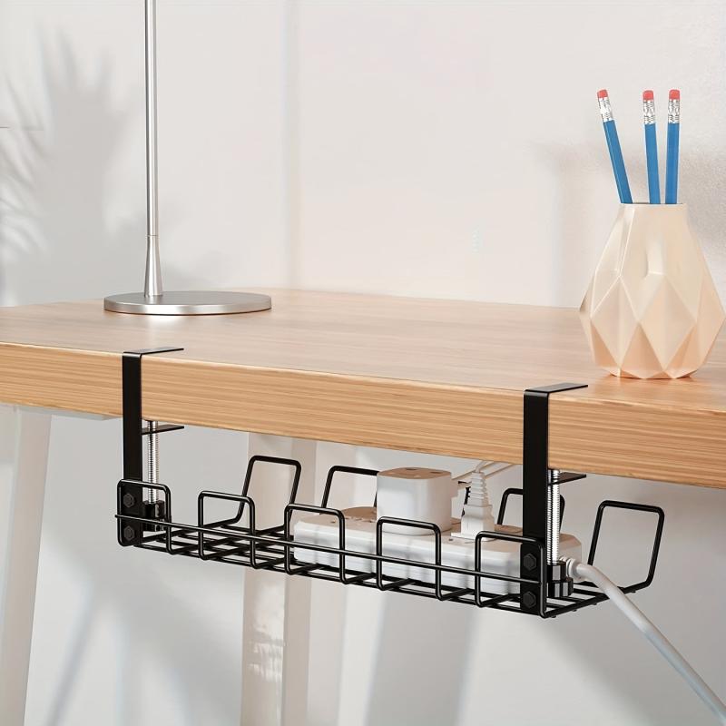 Under Desk Wire Management Tray Keep Workspace Clutter Free