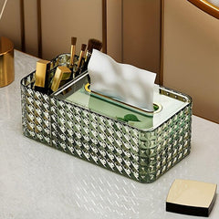 Desktop Tissue Box with Remote Control Organizer