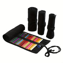 Pencil Case Roller 12 24 36 48 Holes Canvas Rolled Pouch