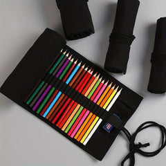 Pencil Case Roller 12 24 36 48 Holes Canvas Rolled Pouch