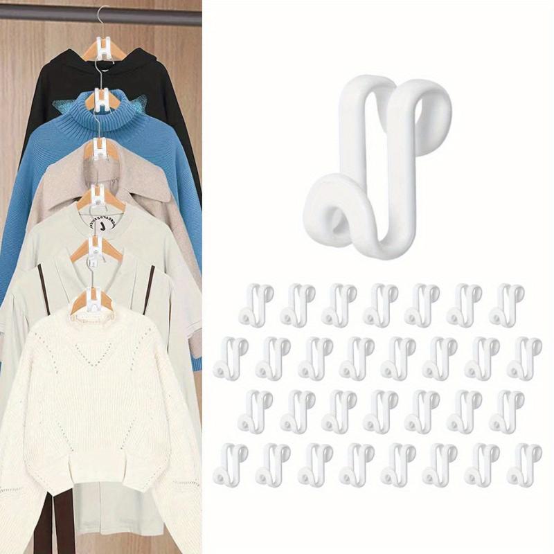 30pcs Plastic Hanger Connector Heavy Duty Wardrobe Hook