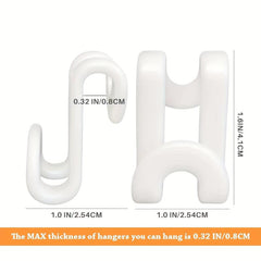 30pcs Plastic Hanger Connector Heavy Duty Wardrobe Hook