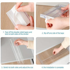 6pcs Drawer Divider Organizer Transparent Plastic - Office Drawer Accessories