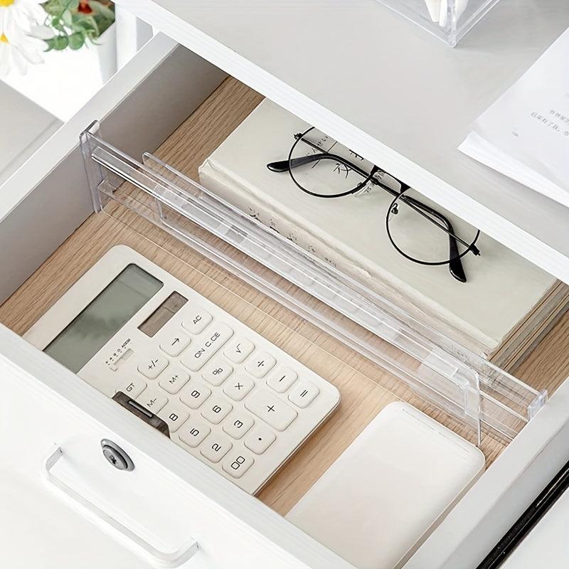 6pcs Drawer Divider Organizer Transparent Plastic - Office Drawer Accessories