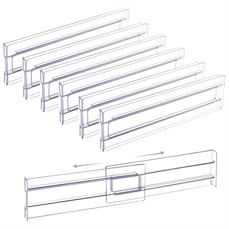 6pcs Drawer Divider Organizer Transparent Plastic - Office Drawer Accessories
