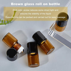 30 Pack 2ml Amber Glass Roller Bottle Mini Essential Roll On Bottle