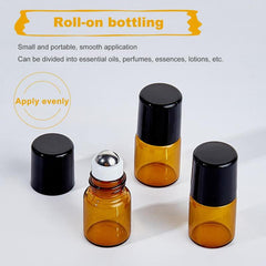 30 Pack 2ml Amber Glass Roller Bottle Mini Essential Roll On Bottle