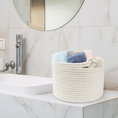 Boho Tassel Macrame Round Woven Storage Basket