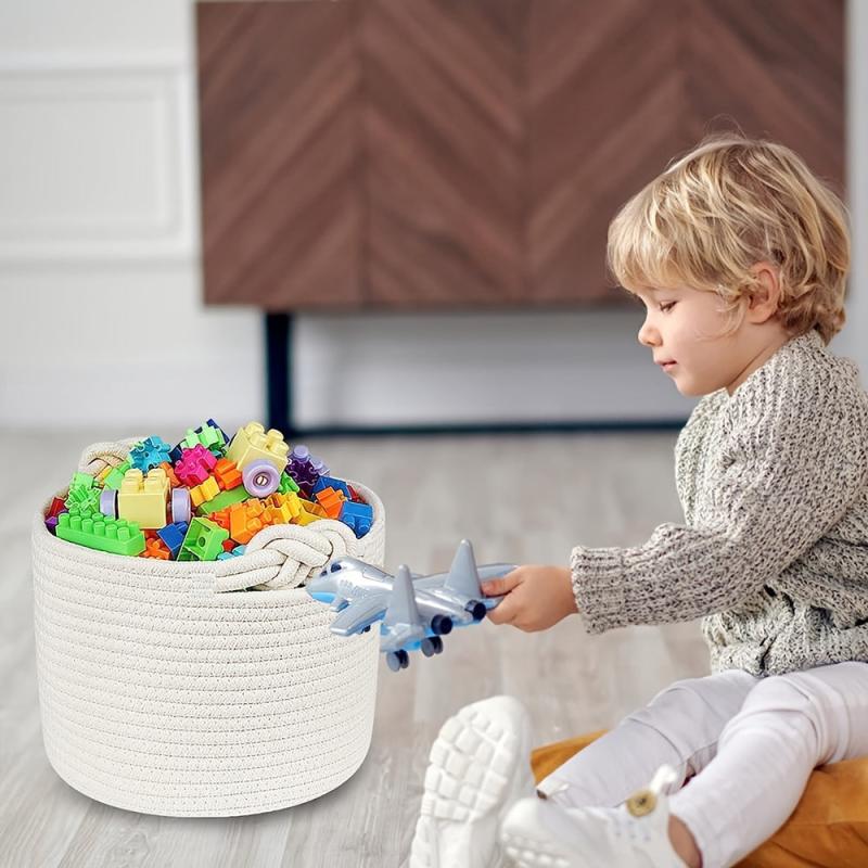 Boho Tassel Macrame Round Woven Storage Basket