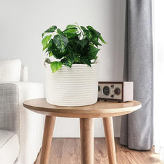 Boho Tassel Macrame Round Woven Storage Basket