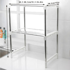 Adjustable Stainless Steel Shelf for Microwave Oven - Maximize Storage Space