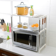 Adjustable Stainless Steel Shelf for Microwave Oven - Maximize Storage Space