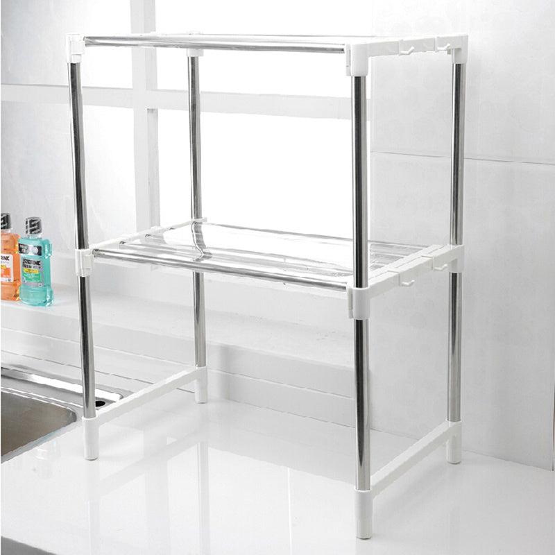 Adjustable Stainless Steel Shelf for Microwave Oven - Maximize Storage Space